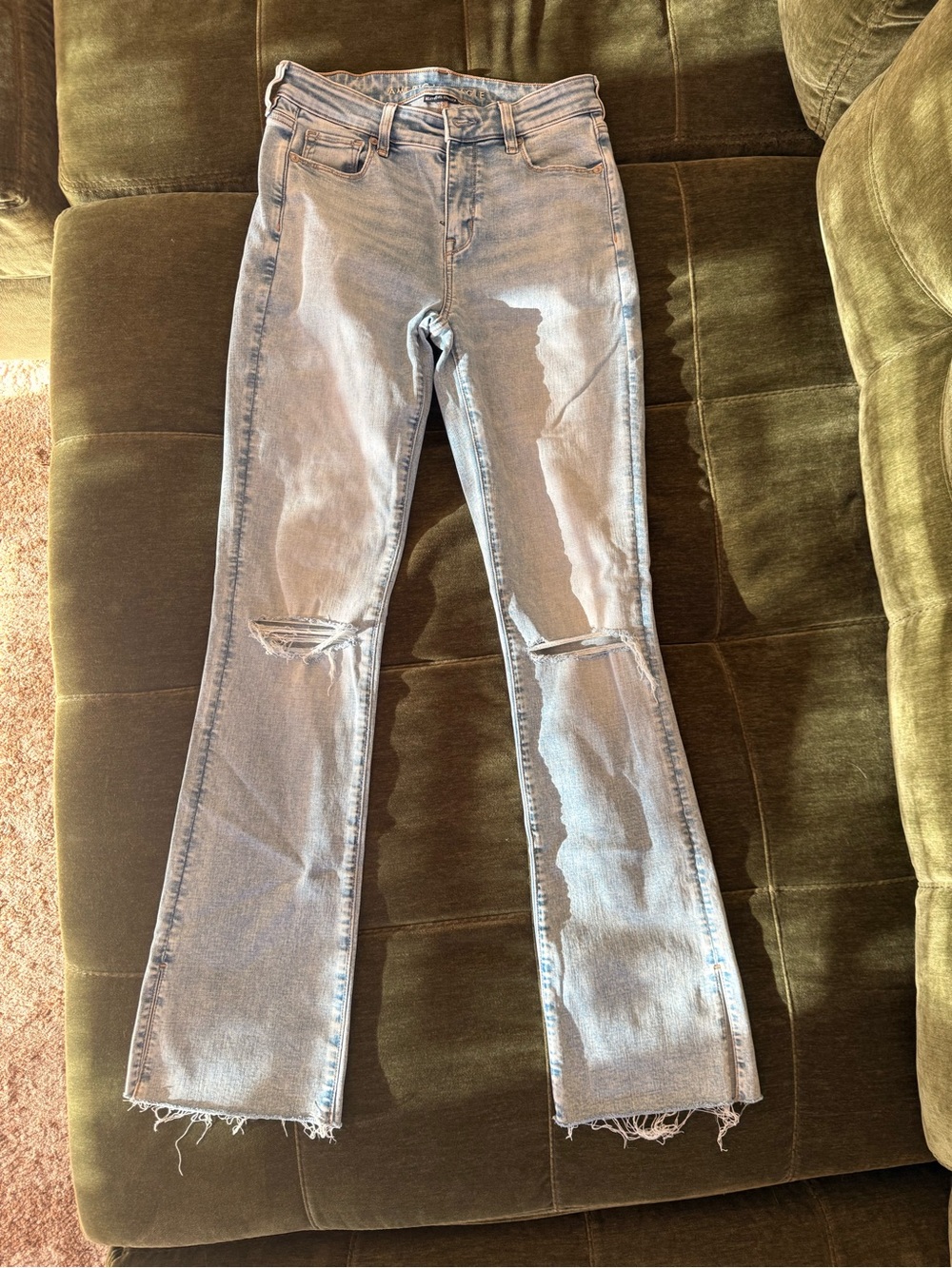 AE Next Level High-Waisted Ripped Skinny Kick Jeans